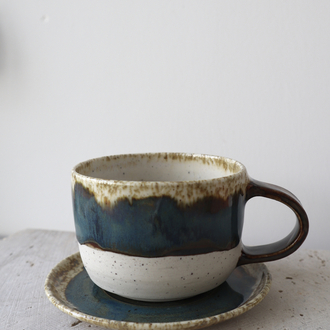 2 Color Mug with Plate