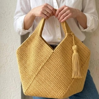 Handmade Crochet Tote Bag Pattern, Boho Chic Shoulder Bag