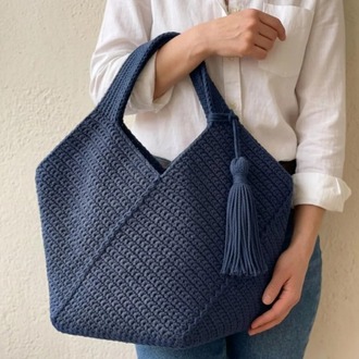 Handmade Crochet Tote Bag Pattern, Boho Chic Shoulder Bag