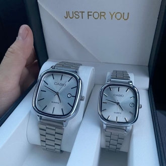Casio Beyaz Çift Saati (Erkek)