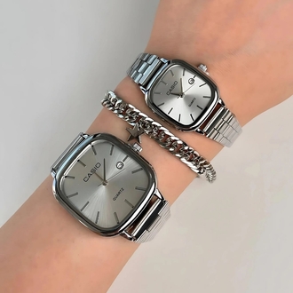 Casio Beyaz Çift Saati (Erkek)
