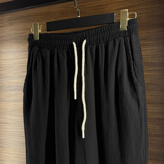 RL SİYAH KETEN PANTOLON