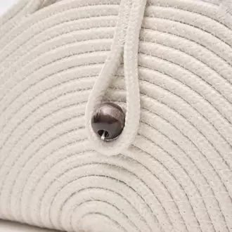 Palmie Düğmeli Handmade Hasır Omuz Çantası