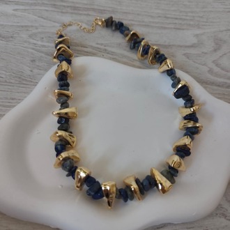 VB59- LAPİS LAZULİ DOĞAL TAŞ KOLYE