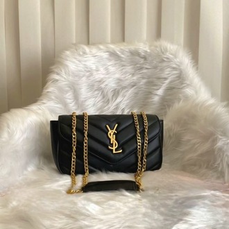 L11- Saint Laurent Loulou Puffer/Puffer Toy Stil Çanta (Siyah)