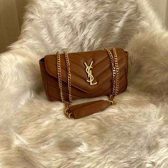 L10- Saint Laurent Loulou Puffer/Puffer Toy Stil Çanta Karamel