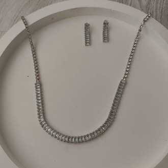 VB48- ZİRKON KOLYE VE KÜPE SET