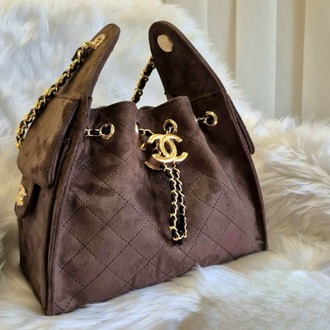 L08- ​Chanel Kapitone Süet Taba çanta