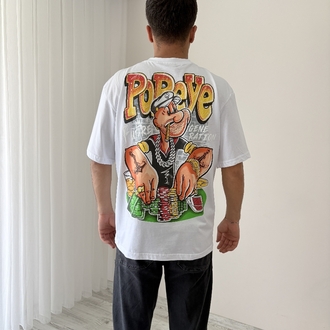 Popeye Oversize Beyaz Tişört