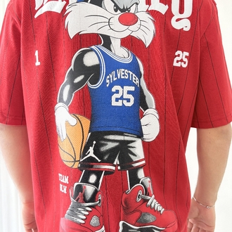 Sylvester Oversize Kırmızı Tişört