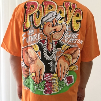 Popeye Oversize Turuncu Tişört
