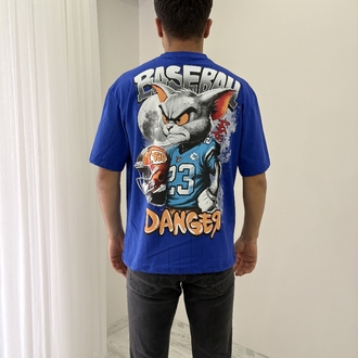 Tom Oversize Saks Rengi Tişört