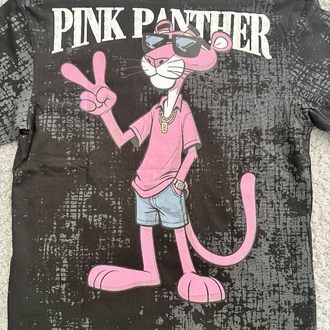 Pembe Panter Oversize Siyah Tişört