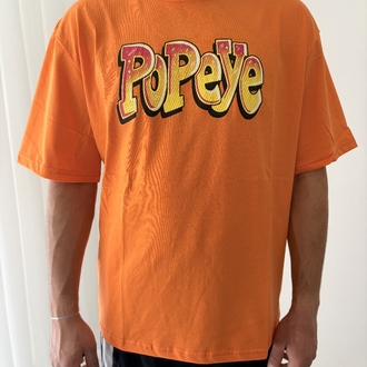 Popeye Oversize Turuncu Tişört