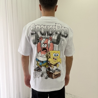 Sponge Bob Oversize Beyaz Tişört