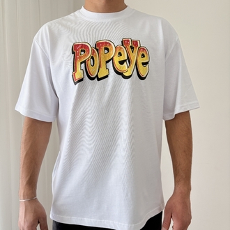 Popeye Oversize Beyaz Tişört