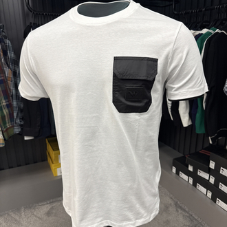 OUTLET ÜRÜNÜ Emporıo armani cep detaylı T-shirt (26503-beyaz)