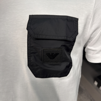 OUTLET ÜRÜNÜ Emporıo armani cep detaylı T-shirt (26503-beyaz)