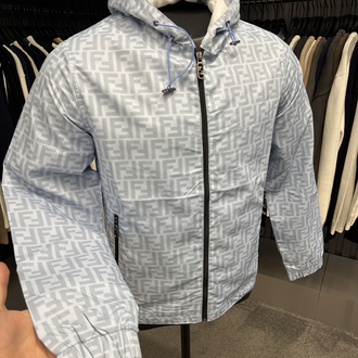 İTHAL FENDİ Kapüşonlu Yağmurluk (6262-Buz mavisi)