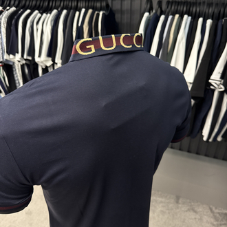 İthal Gucci Polo Yaka Kırışmayan Kumaş (0112-lacivert)