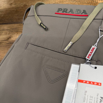 Prada Kırışmayan Kumaş Jogger Pantolon(1357-Haki)