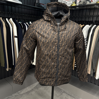 İTHAL FENDİ Kapüşonlu Yağmurluk (6262-Kahve)