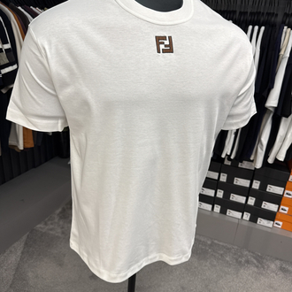 OUTLET ÜRÜNÜ İthal Fendi Merserize Kumaş T-shirt (Beyaz)