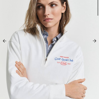 KADIN Gant Yarım Fermuarlı Sweat (55011-Beyaz)