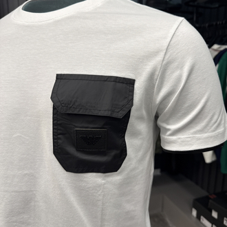 OUTLET ÜRÜNÜ Emporıo armani cep detaylı T-shirt (26503-beyaz)