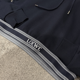 KADIN LOEWE Crop Kapüşonlu Sweat (Lacivert)-5177-