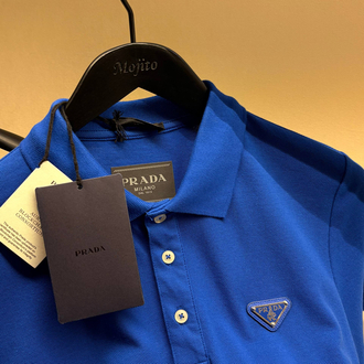 Prada Yeni Logo  Polo Yaka (3322-Sax Mavisi)