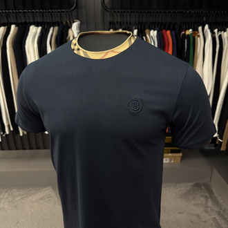 Burberry yaka detaylı T-shirt (261502-lacivert )