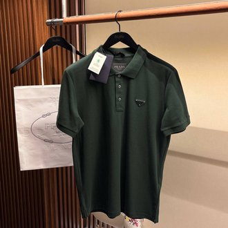 Prada Yeni Logo  Polo Yaka (3322-Koyu Yeşil)