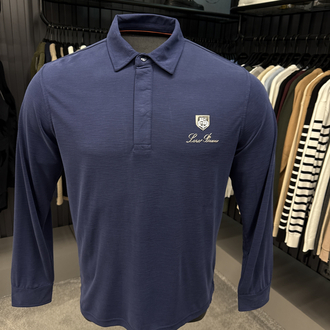 Outlet ürünü İthal Lora Piana Modal Kumaş Uzun Kollu Polo Yaka (8890-Lacivert)