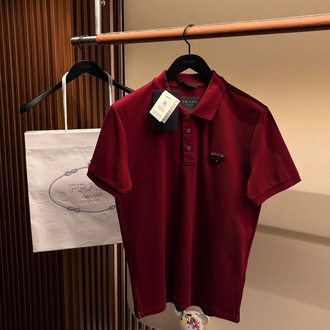 Prada Yeni Logo  Polo Yaka (3322-Bordo)