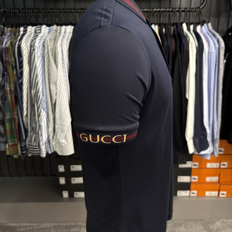İthal Gucci Polo Yaka Kırışmayan Kumaş (0112-lacivert)