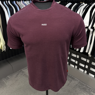 Hugo Boss Yıkamalı Kumaş T-shirt (9017-Bordo)