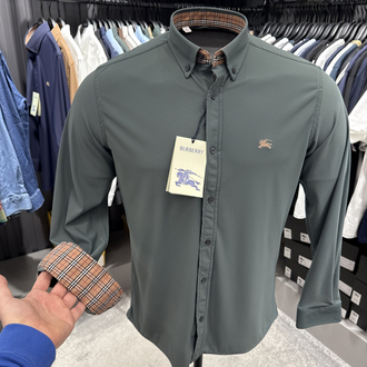OUTLET ÜRÜNÜ Burberry İthal Kırışmayan Kumaş Gömlek (3911-mint yeşili)