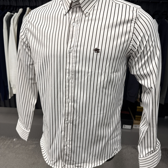 Etro Çizgili Poplin Gömlek (2128-Beyaz-Vizon)