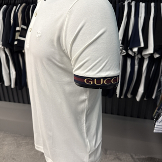 İthal Gucci Polo Yaka  Kırışmayan Kumaş (0112-beyaz)