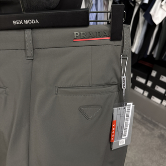 Prada Kırışmayan Kumaş Jogger Pantolon(1357-Yeşil)