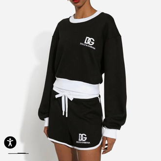 KADIN Dolce Gabbana Crop Sweat (5178-Siyah)