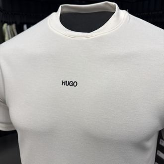 Hugo Boss Yıkamalı Kumaş T-shirt (9017-Bej)