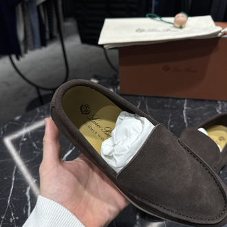 Lora Piana Hakiki Süet Deri Loafer Aykkabı (Kahve-İTHAL ÜRÜN)