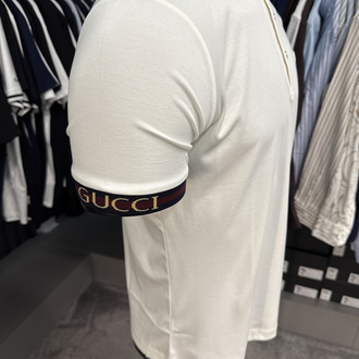 İthal Gucci Polo Yaka  Kırışmayan Kumaş (0112-beyaz)