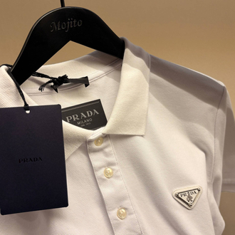 Prada Yeni Logo  Polo Yaka (3322-Beyaz)