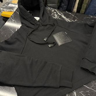 KADIN LOEWE Crop Kapüşonlu Sweat (Siyah)