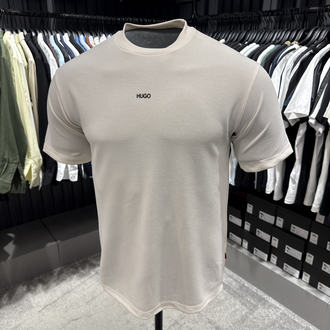 Hugo Boss Yıkamalı Kumaş T-shirt (9017-Bej)