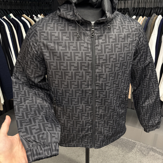 İTHAL FENDİ Kapüşonlu Yağmurluk (6262-Siyah)