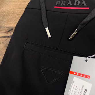 Prada Kırışmayan Kumaş Jogger Pantolon(1362-Siyah)